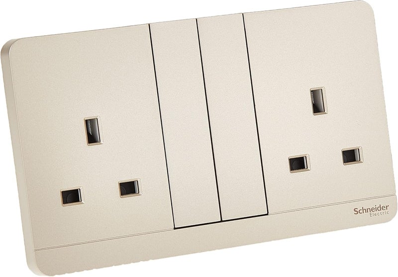 Schneider Electric AvatarOn Gold Double Switched Socket - Image 1